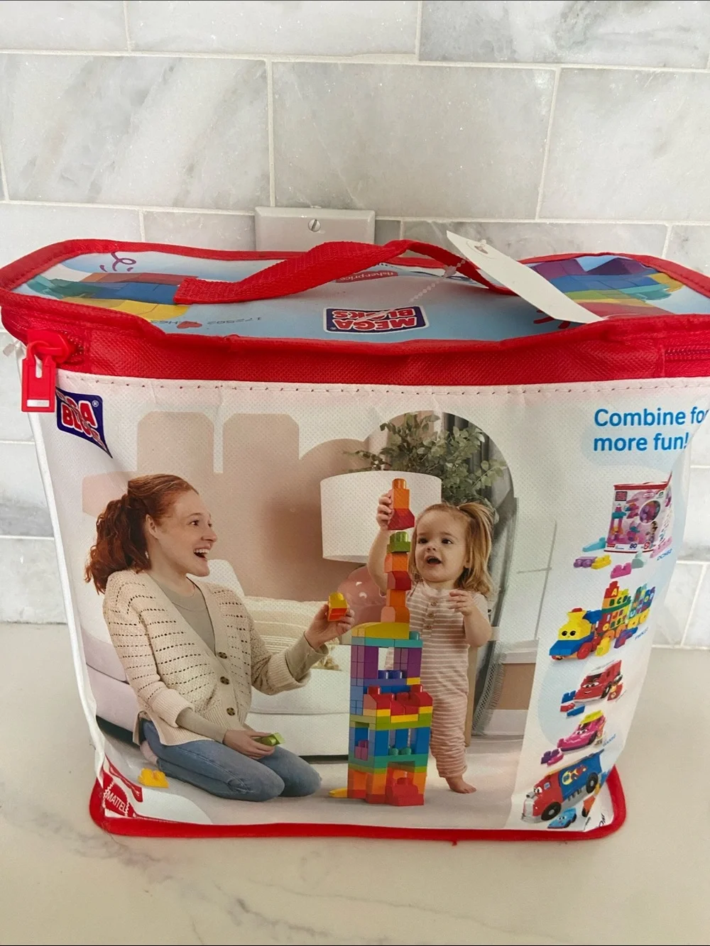 Fisher-Price Mega Bloks Building Bag - Red, Blue, Yellow, Green, Purple, Orange